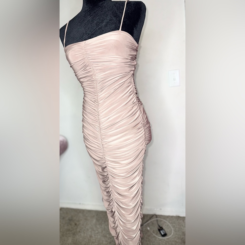 Tan Sabina ruched dress